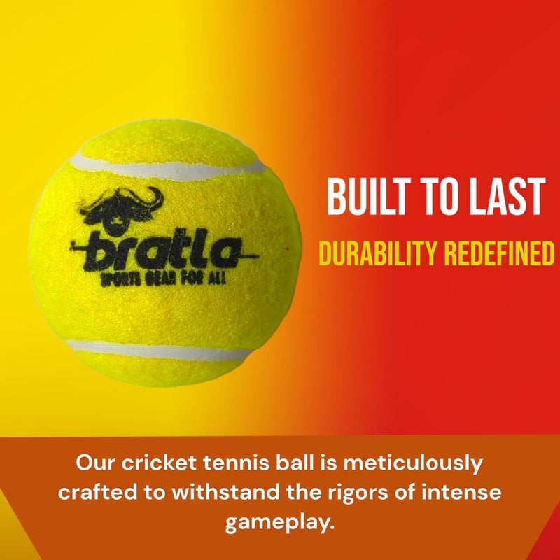 Bratla Pro Tennis Balls for Cricket - Lightweight Cricket Ball Tennis Ball for Tape Ball Cricket Bat - Image 5